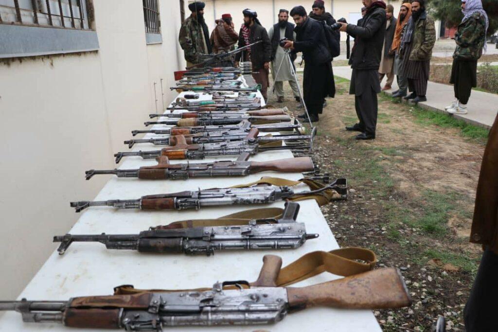 Dozens of weapons recovered from ex-military personnel in Balkh