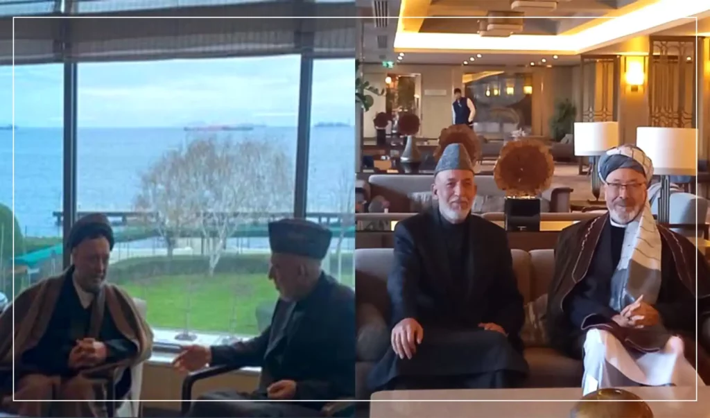 حامد کرزی با محمد محقق و محمدکريم خلیلی در ترکیه دیدار کرده‌است