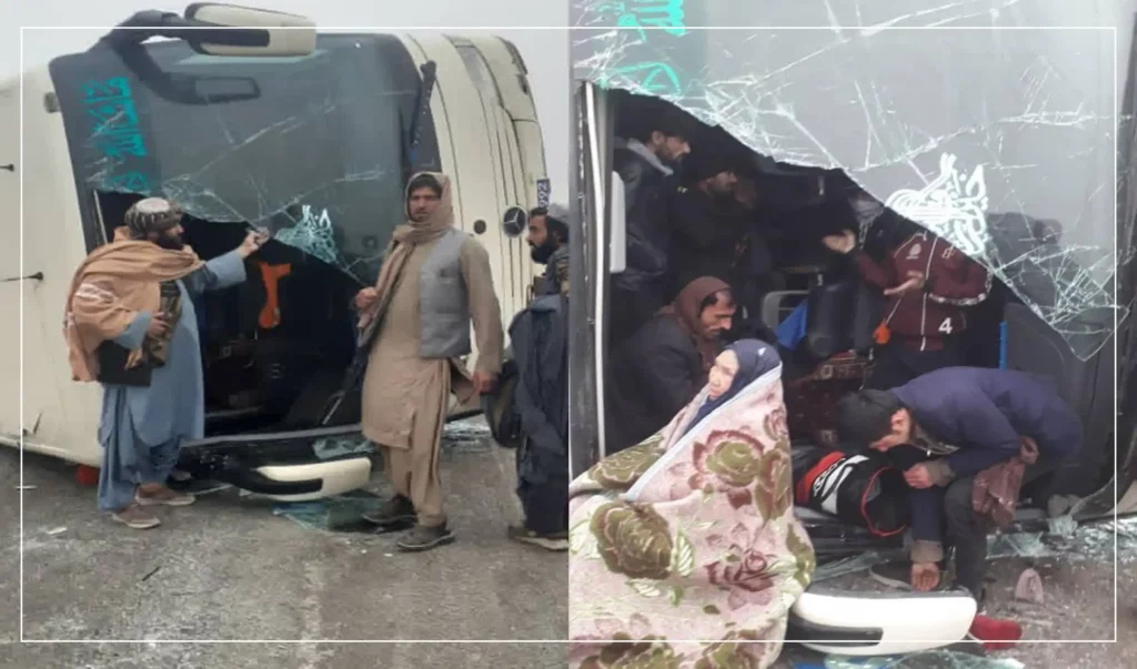 واژگون شدن یک موتر مسافربری در شاهراه قندهار – کابل ۹ زخمی بر جا گذاشت