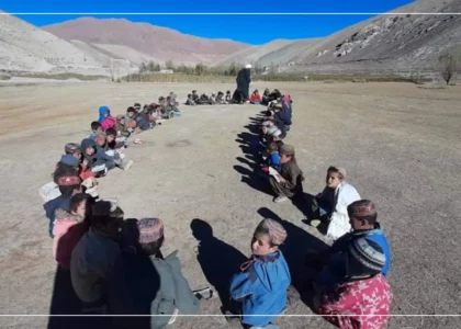 Most schoolchildren in Ghor attend classes under open sky