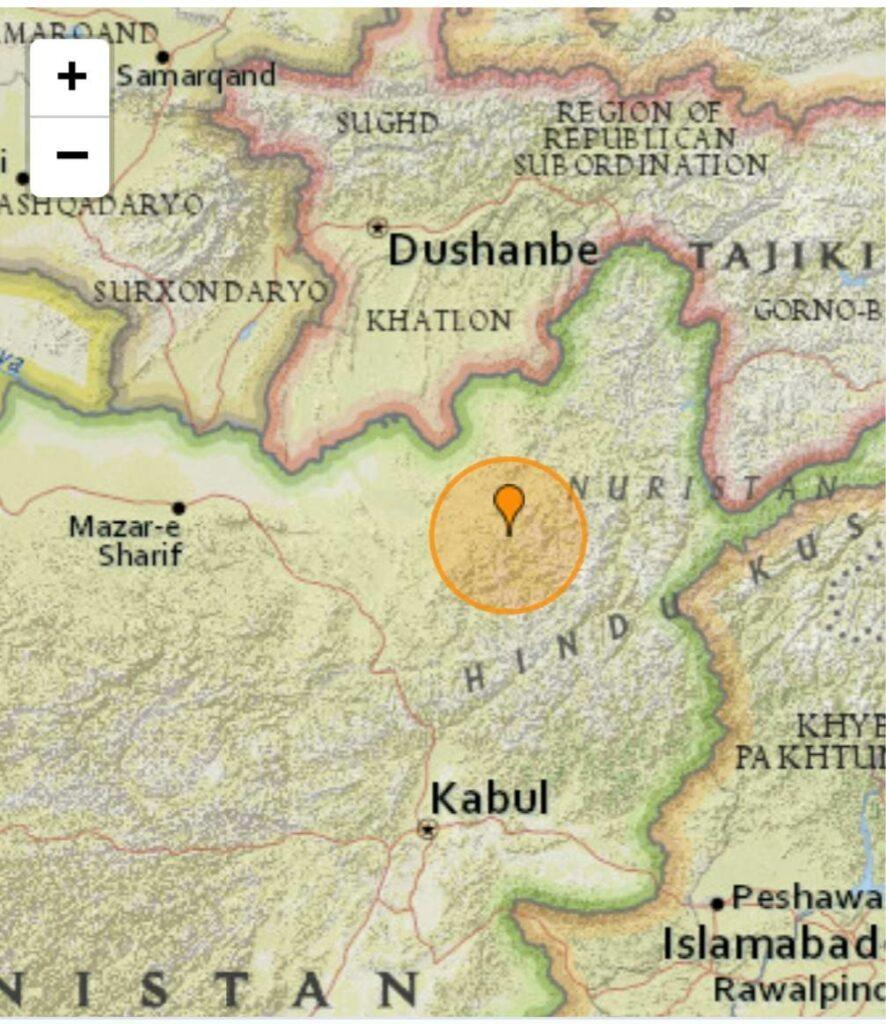 یک زلزله نسبتاً شدیدی بخش‌های از افغانستان وکشورهای همسایه را تکان داد