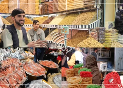 با رسیدن سال‌نو بازار فروش ماهی، جلبی و میوۀ خشک در شهر کابل پُررنگ شده‌است