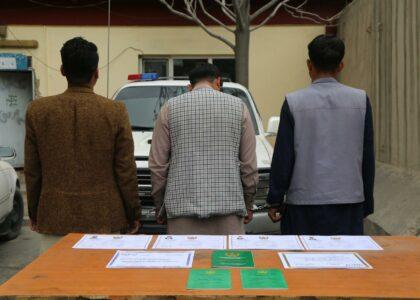 3 people detained on forgery charges in Kabul