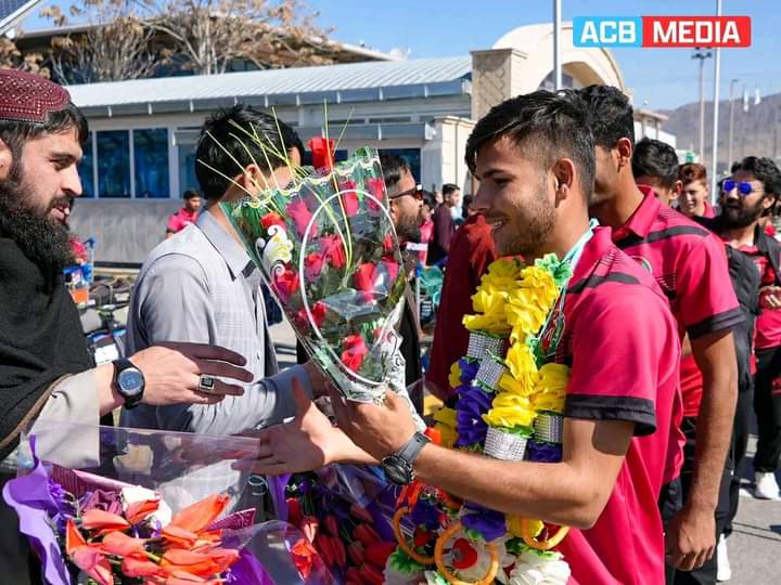 Afghanistan U-19 cricket team returns from UAE