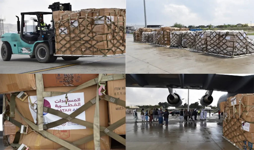 60 tons of donated items reach Kabul from Qatar
