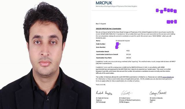 Afghan physician gets 2nd position in MPRC UK exam