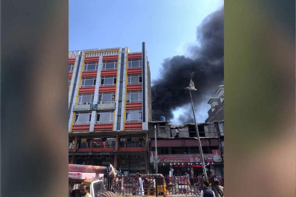 Fire erupts at construction materials market in Jalalabad
