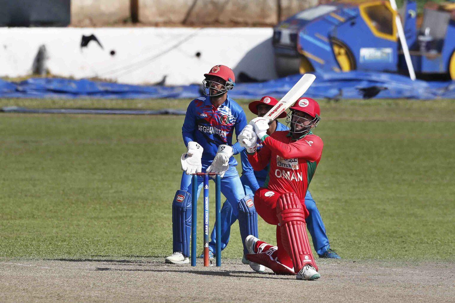 Ayaan Mohammed khan of Oman A plays a shot during the ACC Men's Emerging Teams Asia Cup 2023 cricket match between Afghanistan A and Oman A at the Colombo Cricket Club Ground, Colombo, Sri Lanka on July 13, 2023.
Photo by: Pankaj Nangia / Creimas / Asian Cricket Council