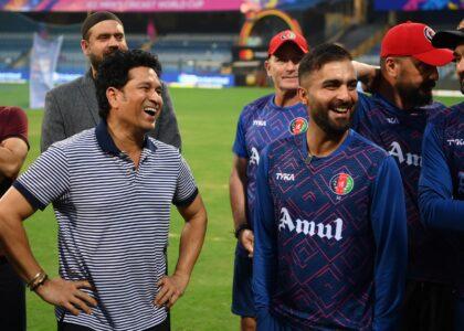 Cricket legend Tendulkar visits Afghan players at Wankhede