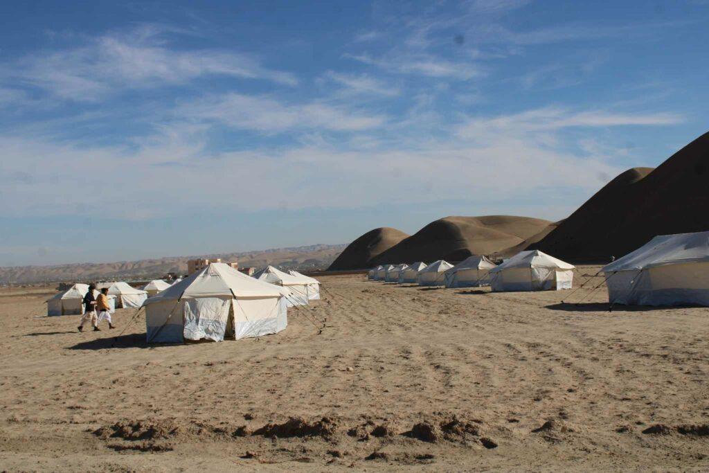 Temporary camp set up for returnees in Sar-i-Pul