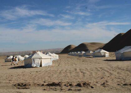 Temporary camp set up for returnees in Sar-i-Pul