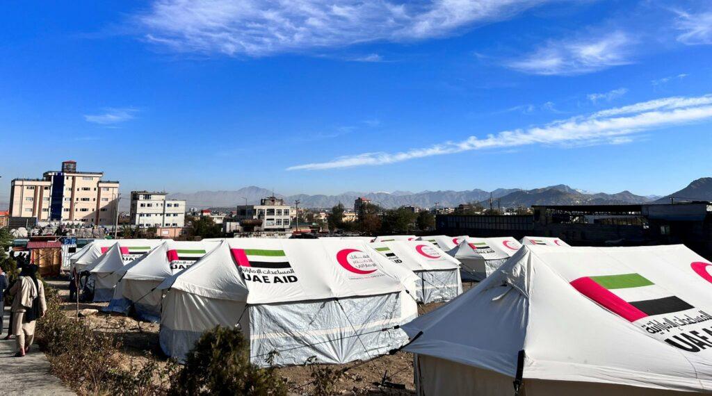 کمپ موقت در ترمینل شمالی کابل به مهاجرین عودت‌کننده از پاکستان ساخته شده‌است