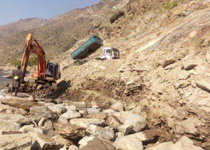 400-meter retaining wall being constructed in Kunar