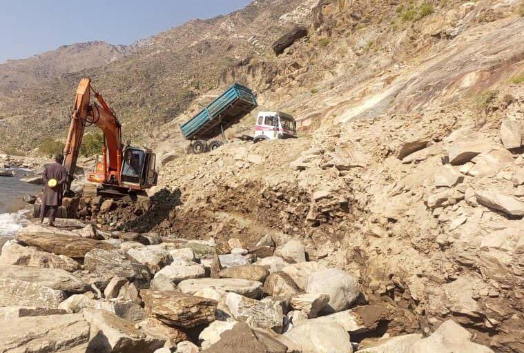 400-meter retaining wall being constructed in Kunar