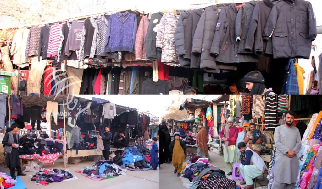 مشکلات اقتصادی در فصل زمستان؛ مردم در جوزجان بیشتر به خرید لباس‌های لیلامی رو آورده‌اند
