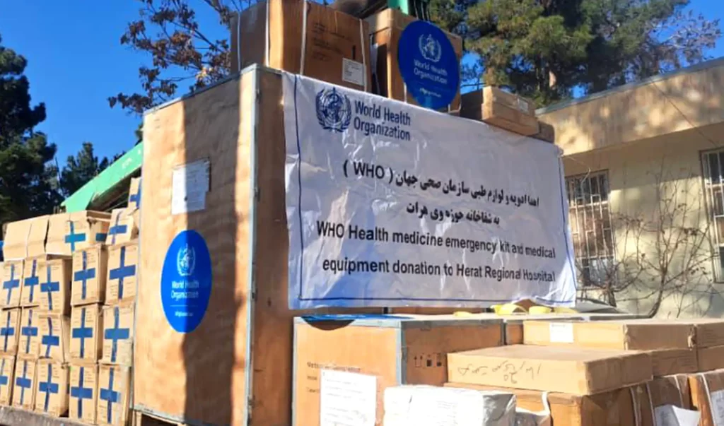 سازمان صحی جهان به شفاخانۀ حوزوی هرات تجهیزات طبی کمک کرد