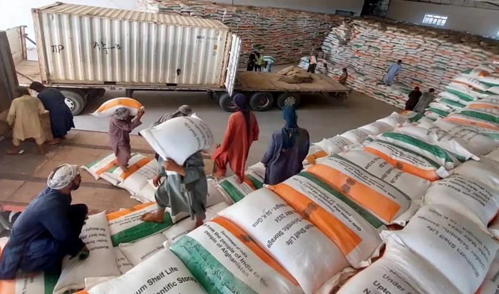 طی یک‌ونیم سال‌ گذشته هند ۵۰ هزار متریک تُن گندم به افغانستان کمک کرده‌است