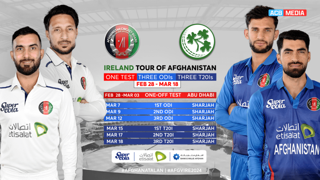 ACB unveils schedule for matches against Ireland