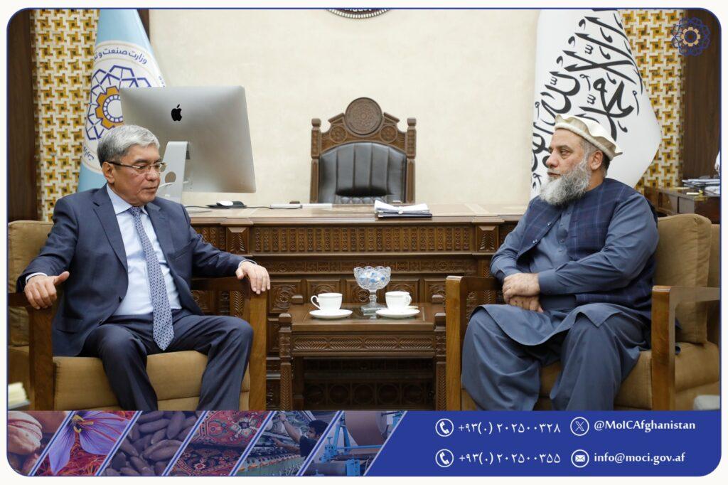 عزیزی با سفیر قزاقستان در مورد همکاری این کشور در زمینۀ حکومت‌داری دیجتلی در افغانستان گفتگو کرد