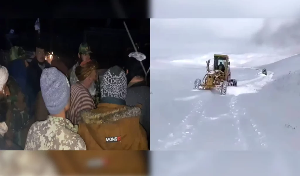 شاهراه غور – کابل بازگشایی و ۱۳ مسافر گیرمانده در برف در جوزجان نجات داده شدند