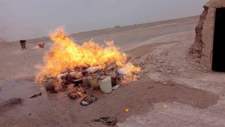 فراه کې زرګونه کیلوګرام نشه‌یي توکي سوځول شوي