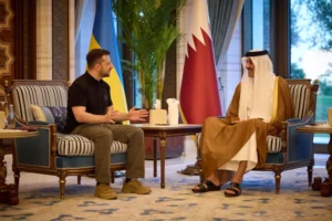 Ukrainian president meets Qatar’s Emir