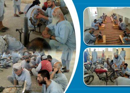 Addicts being taught vocational skills at Helmand hospital