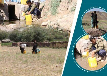 برخی باشنده‌گان رباط سنگی هرات خواهان فراهم‌سازی زمینۀ دسترسی به آب آشامیدنی صحی اند