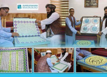 Herat student handwrites holy Quran using 2,000 pens