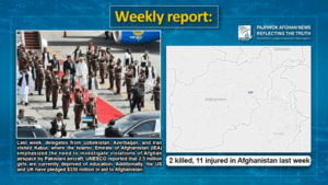 2 people killed, 11 injured in Afghanistan last week