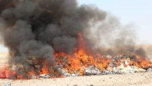 2,500kg of drugs set alight in Nimroz