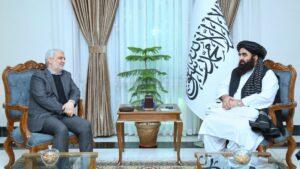 Outgoing Iranian envoy pays farewell call on Muttaqi