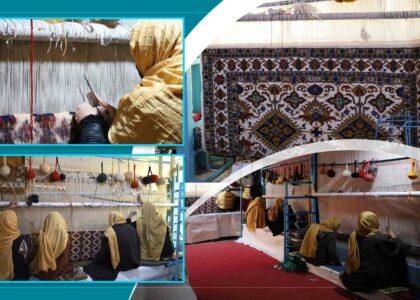 Herat woman hires 30 poor women in her carpet workshop