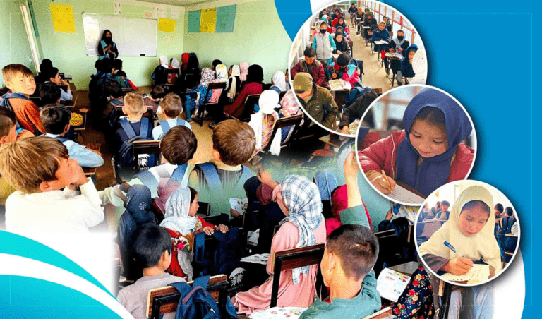 خانمی در بامیان برای ده‌ها کودک بی‌سرپرست زمینۀ آموزش را فراهم کرده‌است