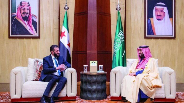 احمد شرع در مورد همکاری‌های بشردوستانه و اقتصادی با ولیعهد عربستان سعودی گفتگو کرد