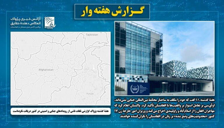 هفتۀ گذشته پژواک گزارشی تلفات ناشی از رویدادهای جنایی و امنیتی در کشور دریافت نکرده‌است