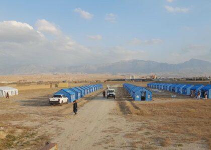 Camp set up for families returning from Pakistan