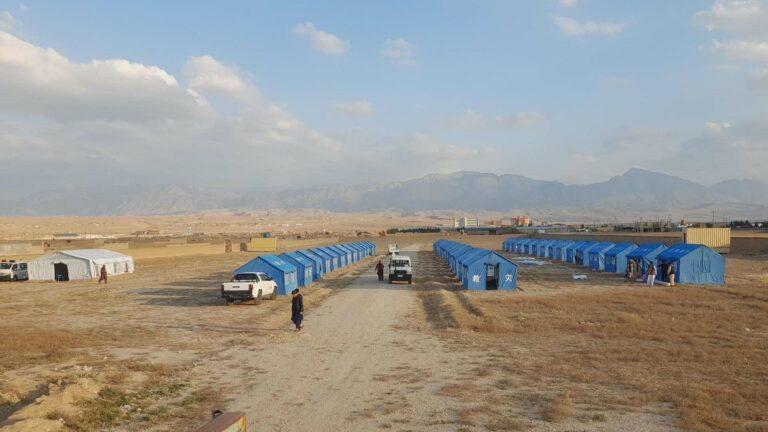 Camp set up for families returning from Pakistan