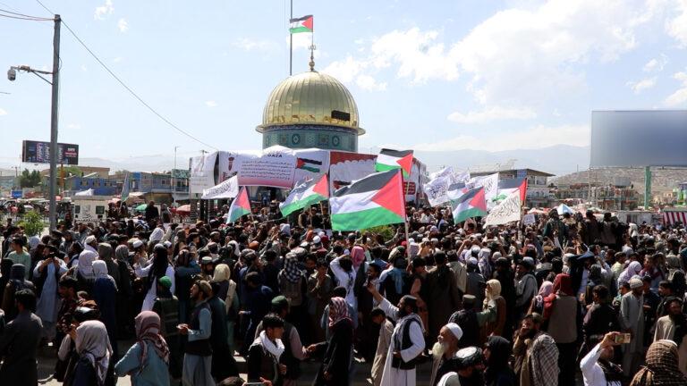 په کابل او یو شمېر ولایتونو کې د فلسطین په ملاتړ او اسرائیلو پر ضد پراخ لاریونونه وشول