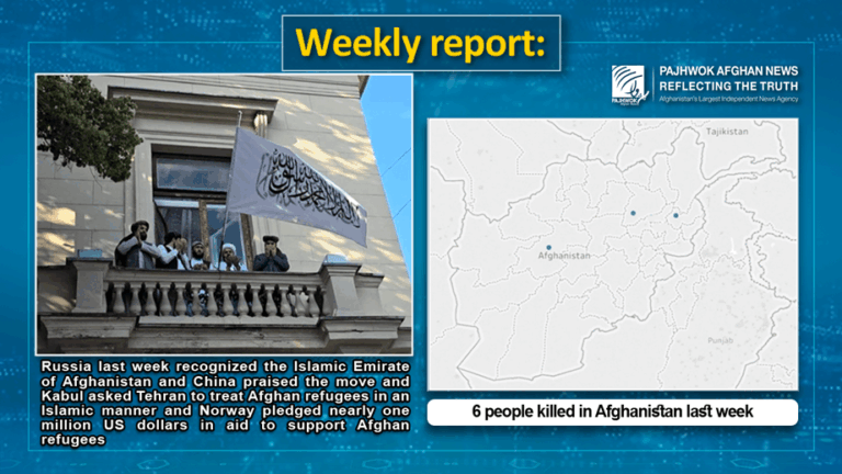 6 people killed in Afghanistan last week
