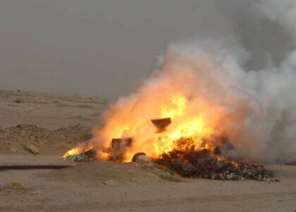 کشف و هدر ۱۲ تُن مواد مخدر و ۳۲ تُن مواد غذایی تاریخ‌گذشته در نیمروز