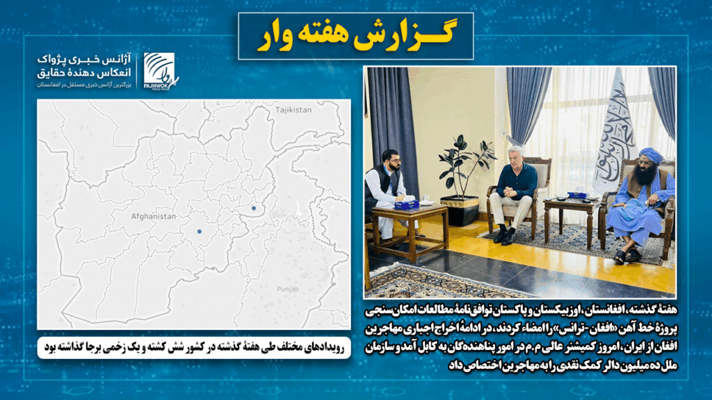 رویدادهای مختلف طی هفتۀ گذشته در کشور شش کشته و یک زخمی برجا گذاشته بود