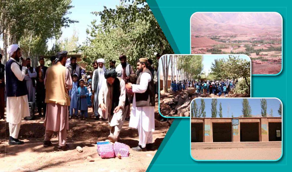 جوانی در غور به هزینۀ شخصی‌اش برای یک مکتب تعمیر می‌سازد