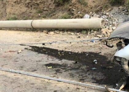 3 injured as car crashes into power poles in Panjsher