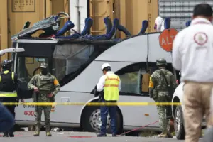 10 killed, 61 wounded as train crashes into bus in Mexico