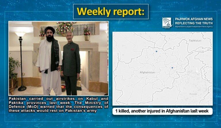 1 killed, another injured in Afghanistan last week