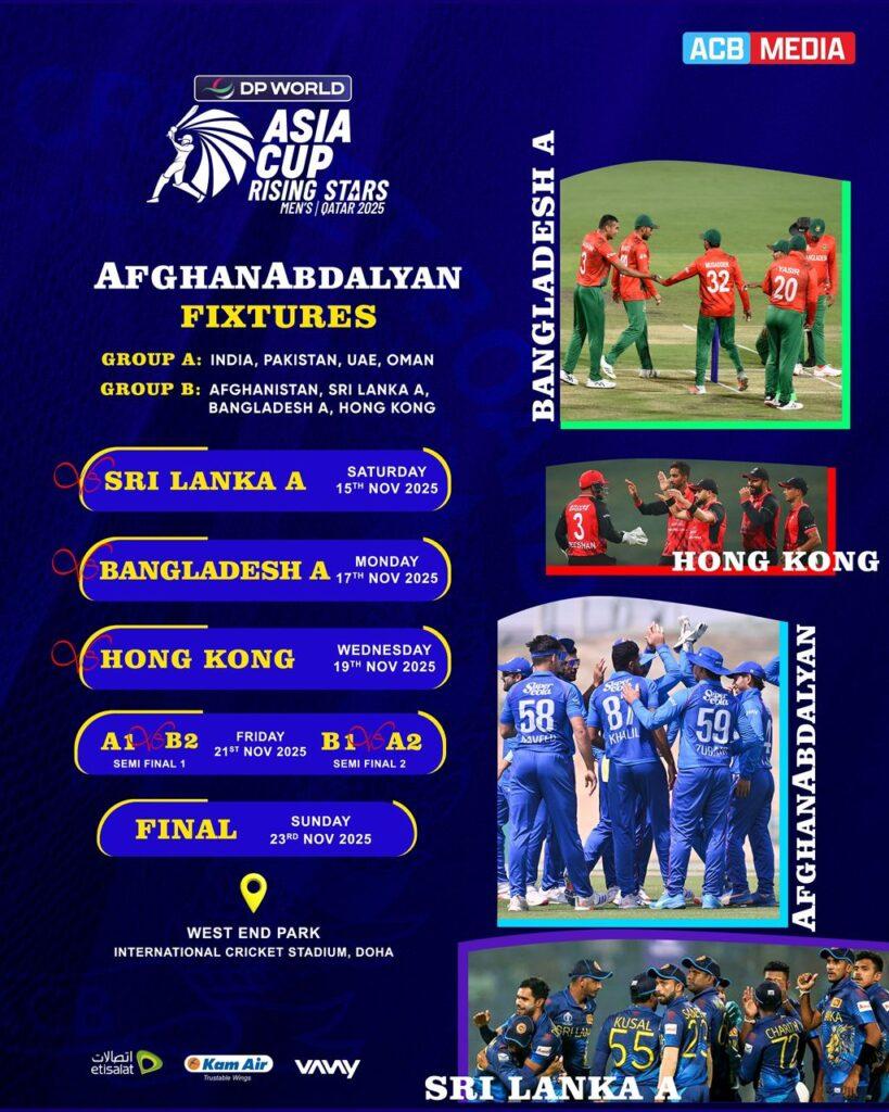 ACC unveils schedule for Asia Cup Rising Stars Championship 2025