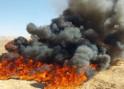 صدها کیلوگرام مواد مخدر درغور حریق گردید