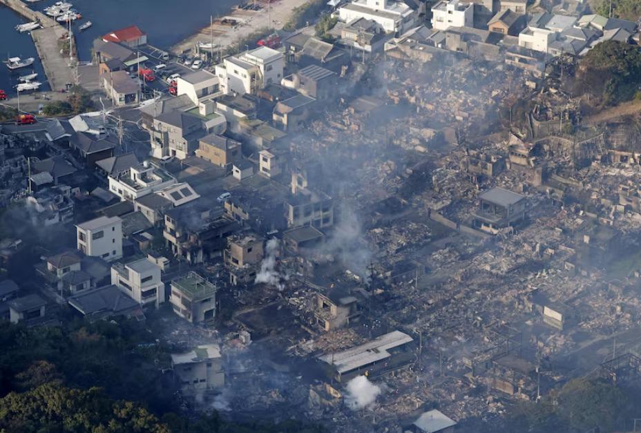 آتش‌سوزی گسترده در جنوب جاپان؛ بیش از ۱۷۰ ساختمان حریق شده‌است