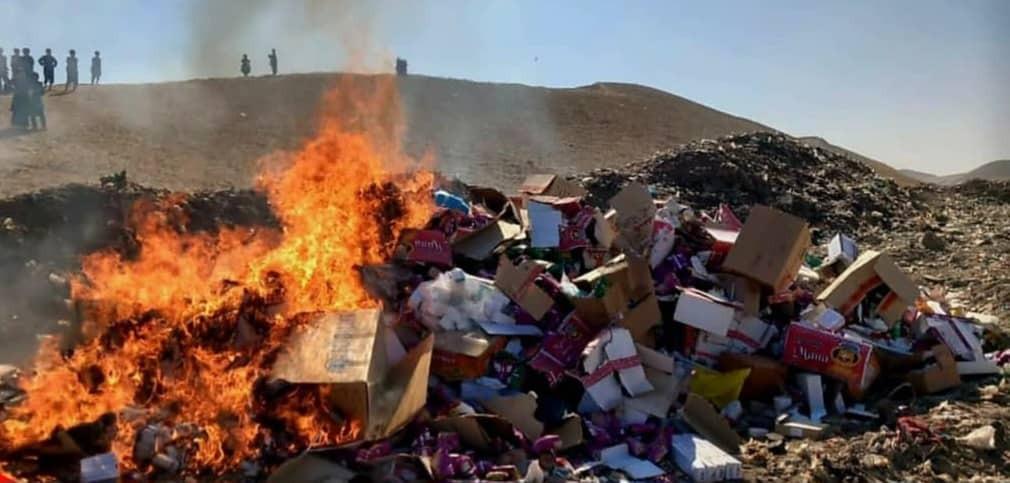 2.5 tonnes of expired food, non-food items set alight in Badghis